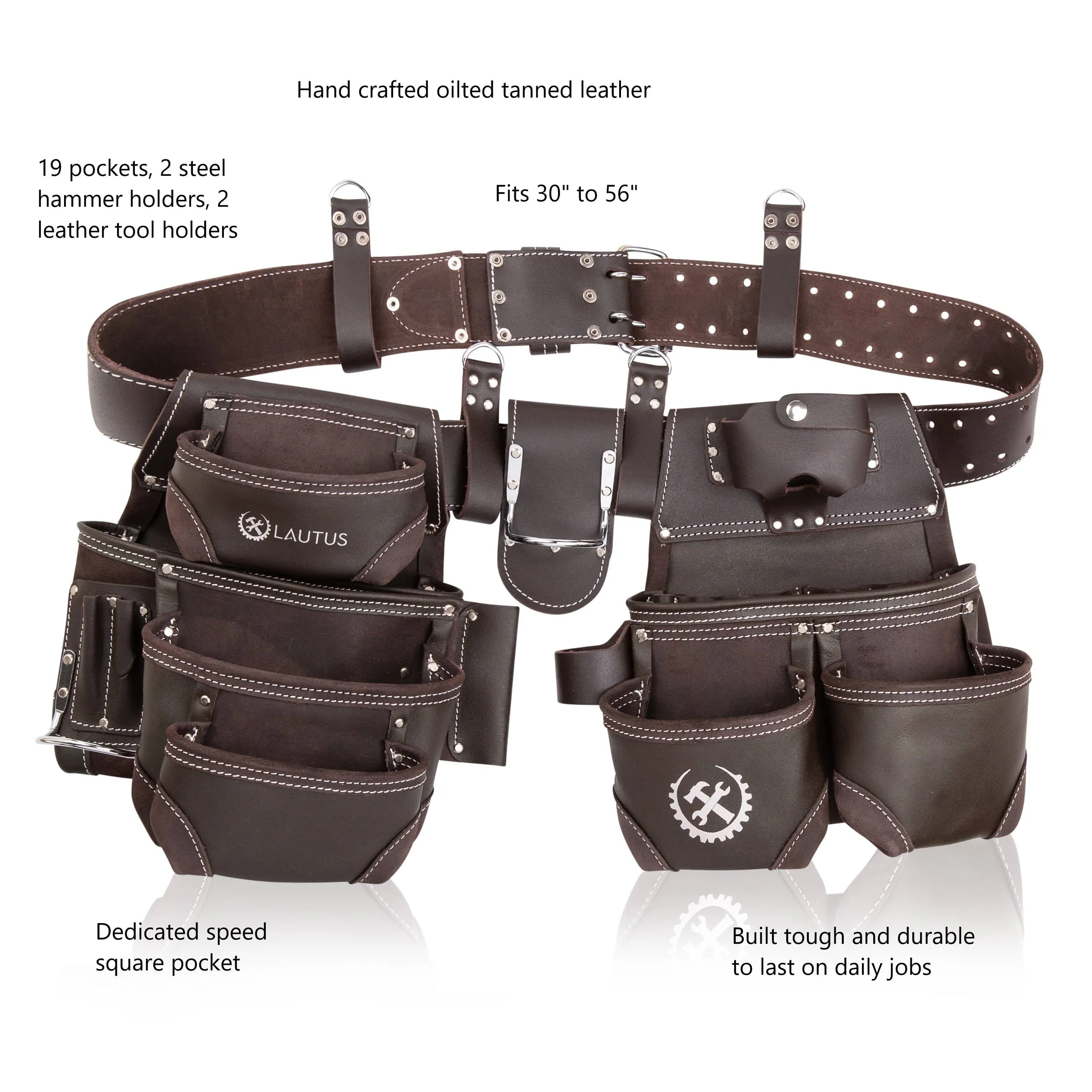 HEAVY DUTY LEATHER TOOL BELT