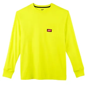 Heavy Duty Pocket T-Shirt - Long Sleeve - Hi Vis S