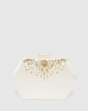 Ivory Evelyn Crystal Clutch Bag
