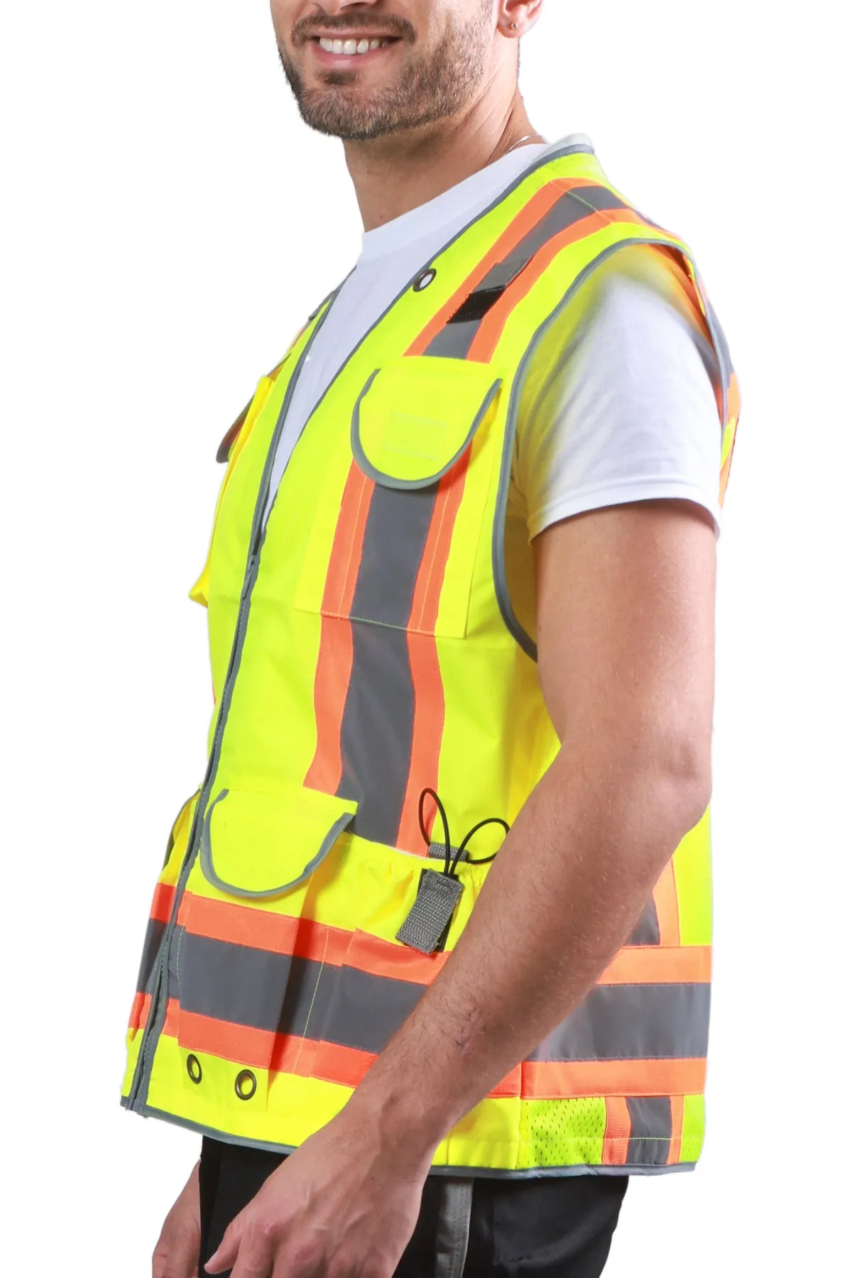 Kolossus Pro High Visibility Safety Vest 9 Pockets Padded Neck
