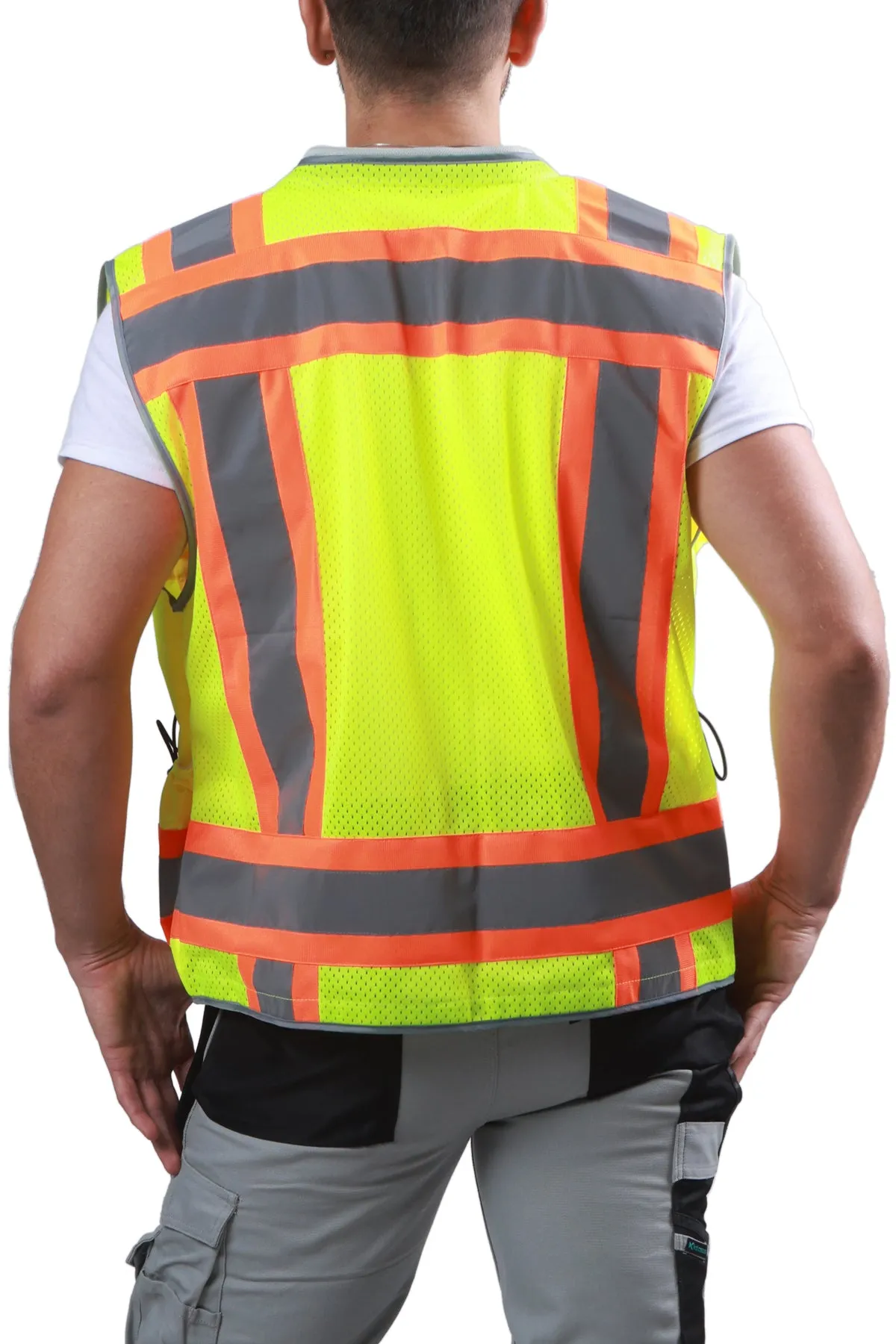 Kolossus Pro High Visibility Safety Vest 9 Pockets Padded Neck