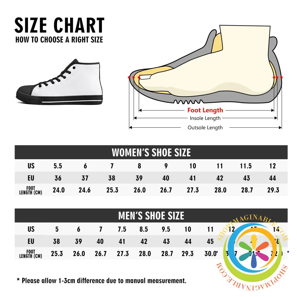 LadyBug Love Ladies High Top Canvas Shoes
