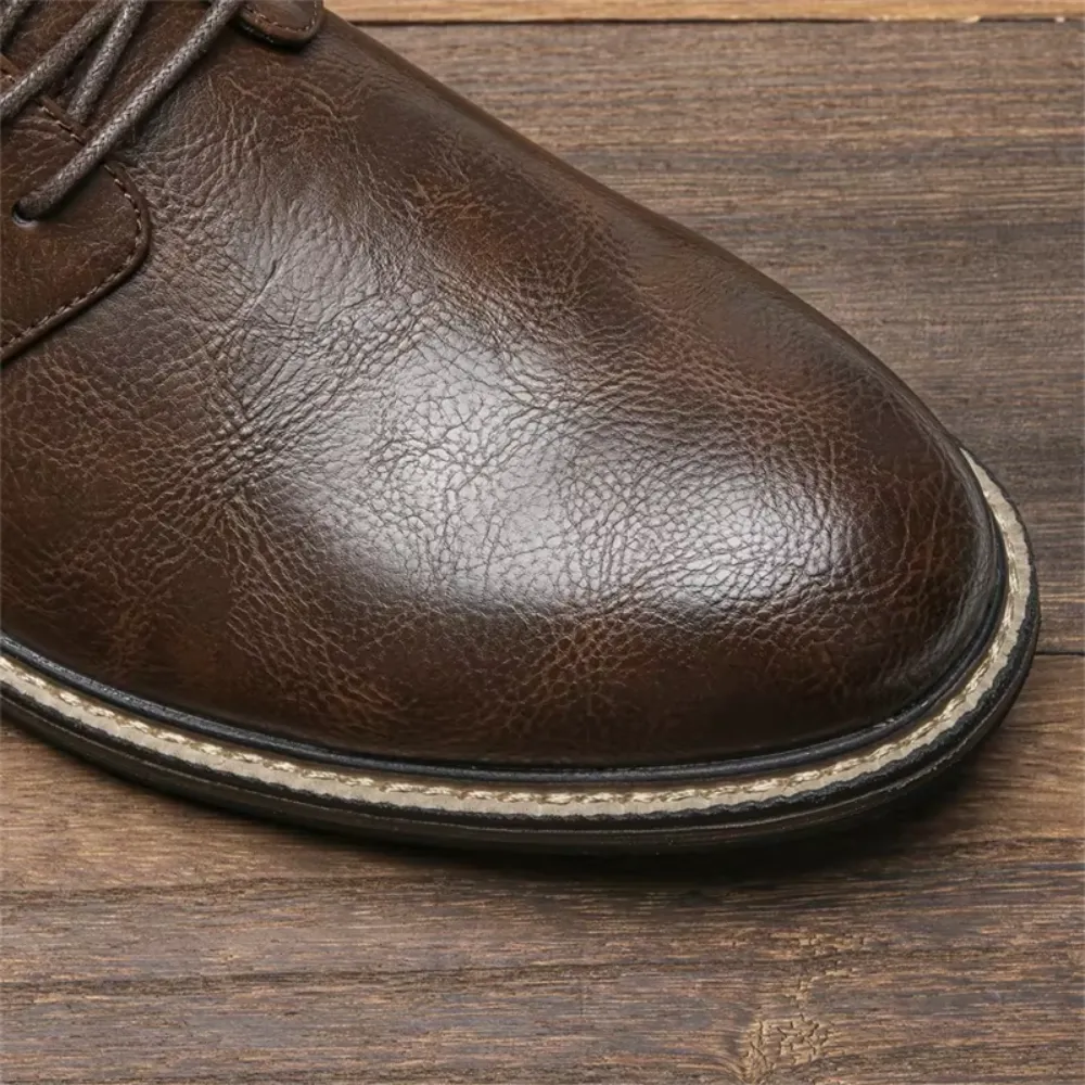 Men's Non-Slip Sole Vegan Leather Shoes with Lace Up | Eco-Friendly Materials for All Seasons