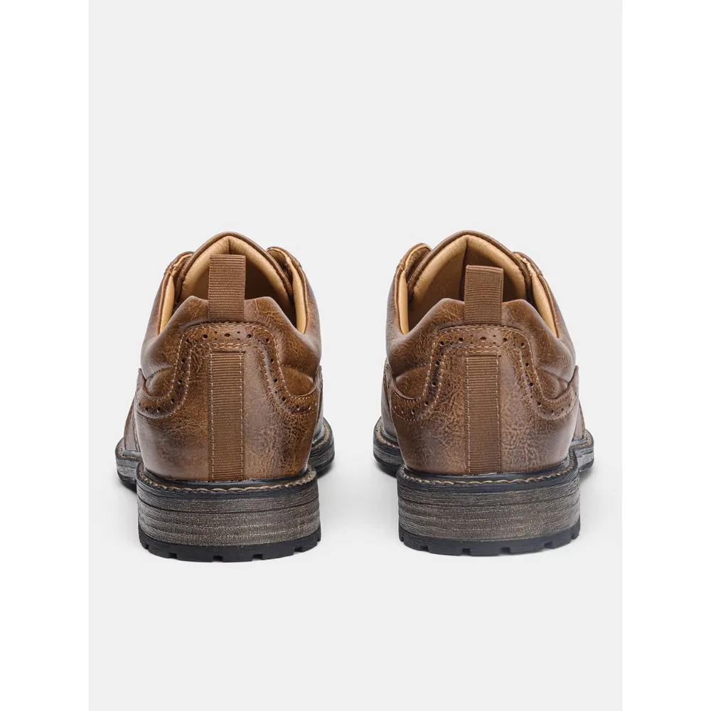 Men's Non-Slip Sole Vegan Leather Shoes with Lace Up | Eco-Friendly Materials for All Seasons