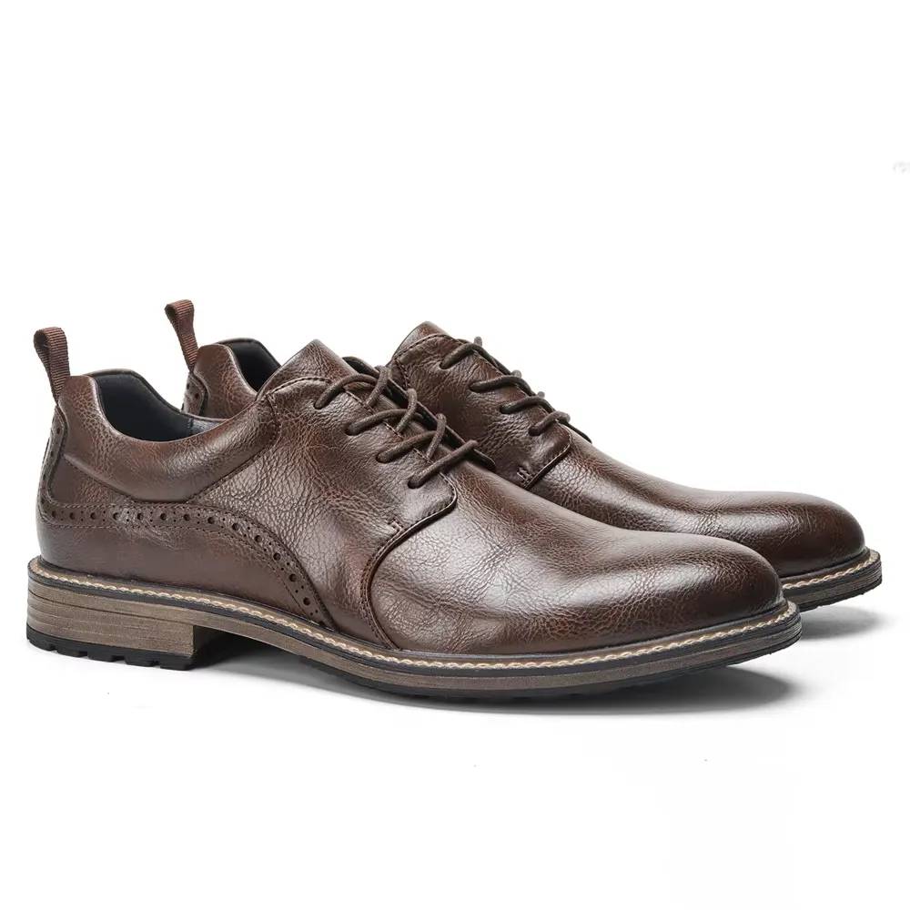 Men's Non-Slip Sole Vegan Leather Shoes with Lace Up | Eco-Friendly Materials for All Seasons