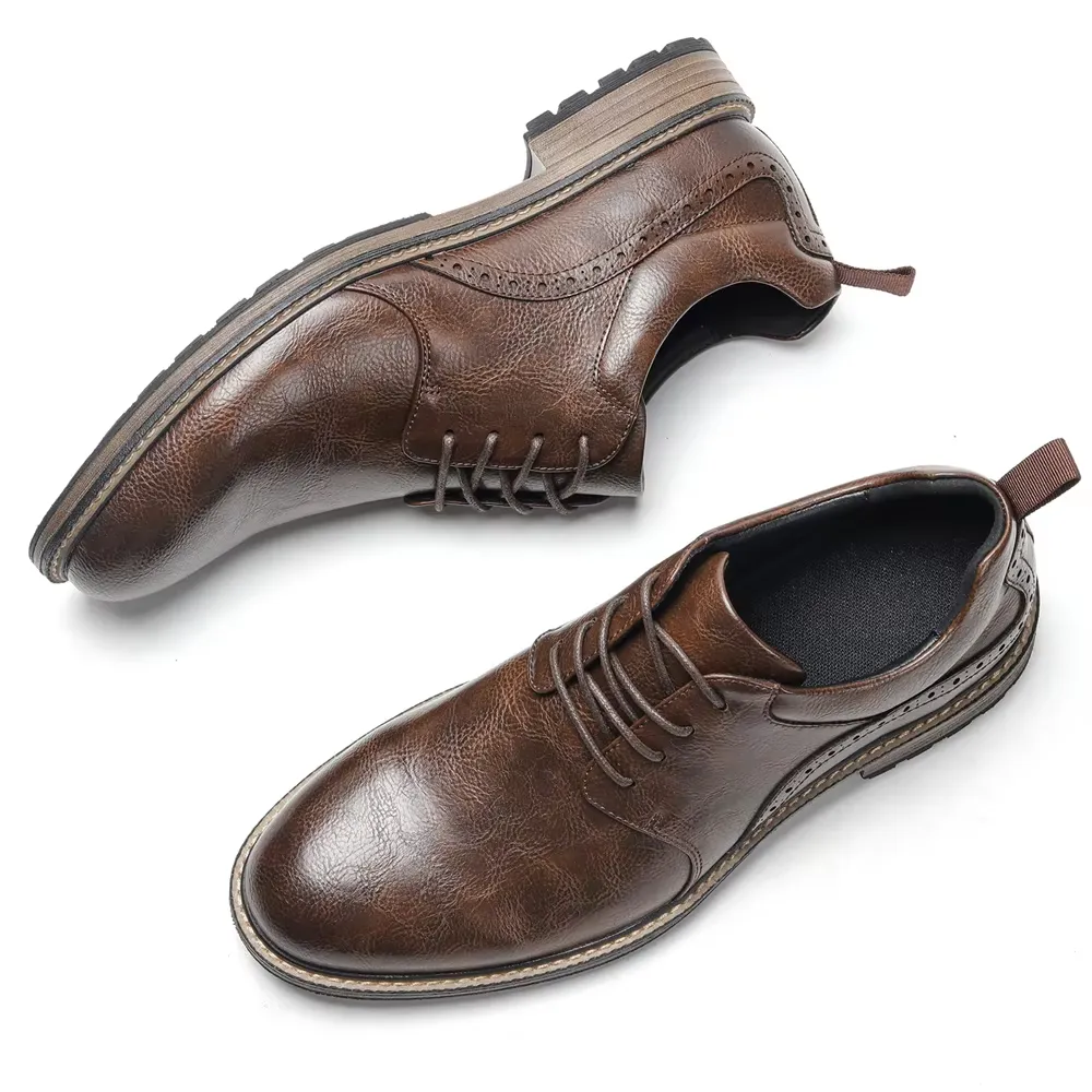Men's Non-Slip Sole Vegan Leather Shoes with Lace Up | Eco-Friendly Materials for All Seasons