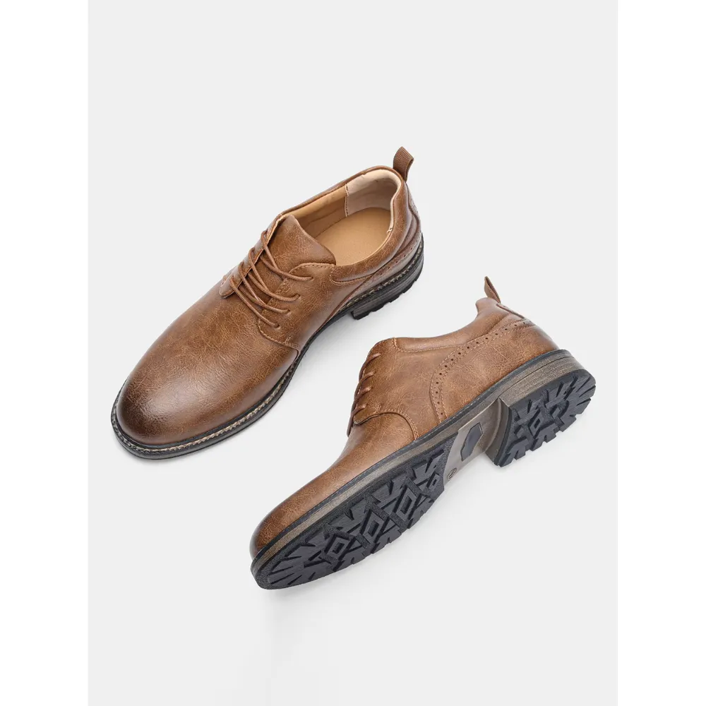 Men's Non-Slip Sole Vegan Leather Shoes with Lace Up | Eco-Friendly Materials for All Seasons