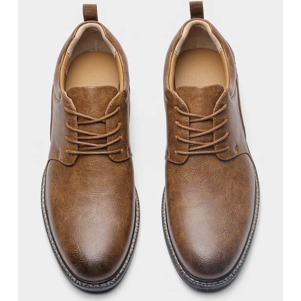 Men's Non-Slip Sole Vegan Leather Shoes with Lace Up | Eco-Friendly Materials for All Seasons