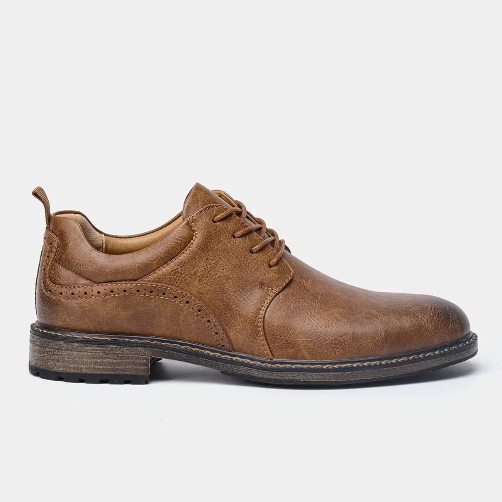 Men's Non-Slip Sole Vegan Leather Shoes with Lace Up | Eco-Friendly Materials for All Seasons