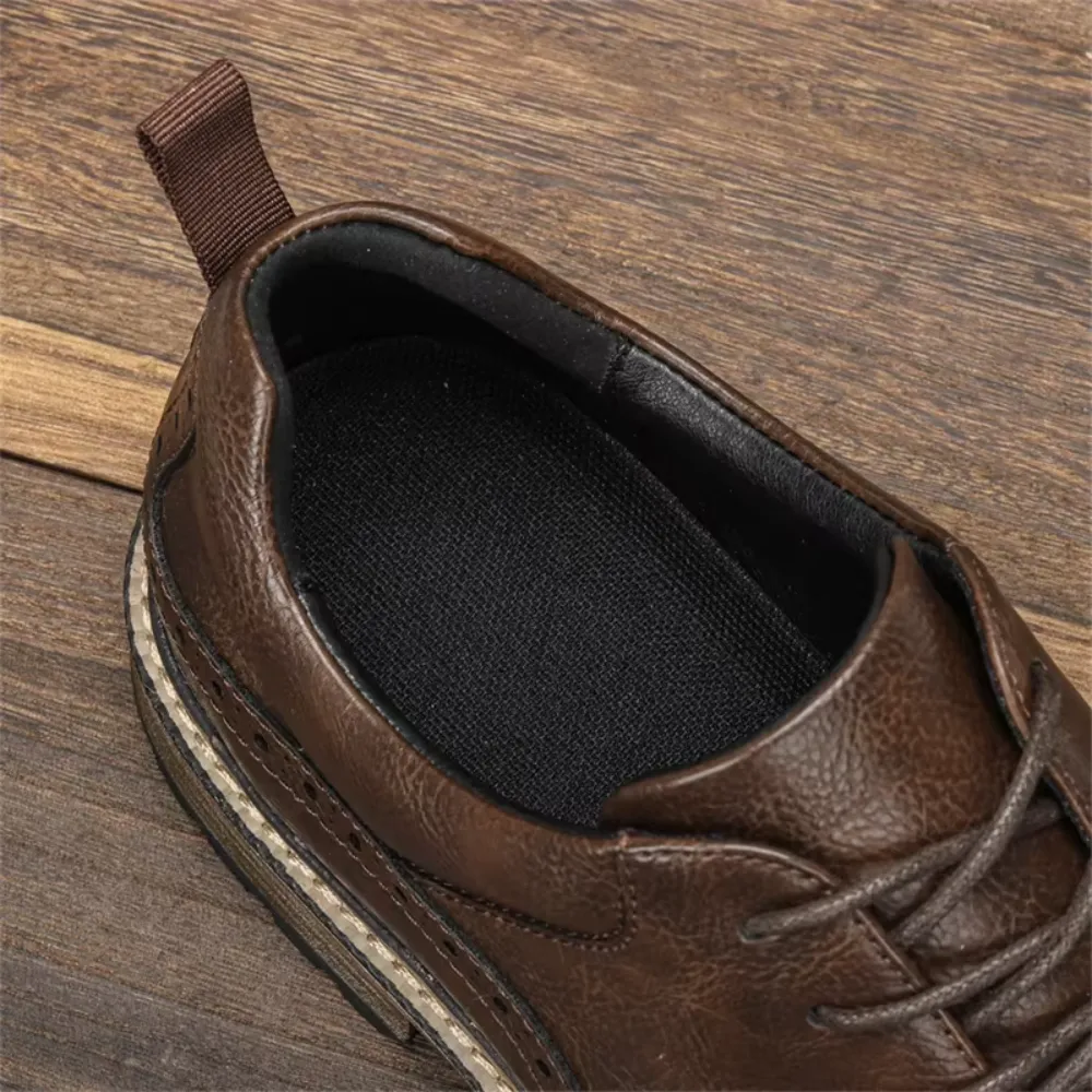 Men's Non-Slip Sole Vegan Leather Shoes with Lace Up | Eco-Friendly Materials for All Seasons
