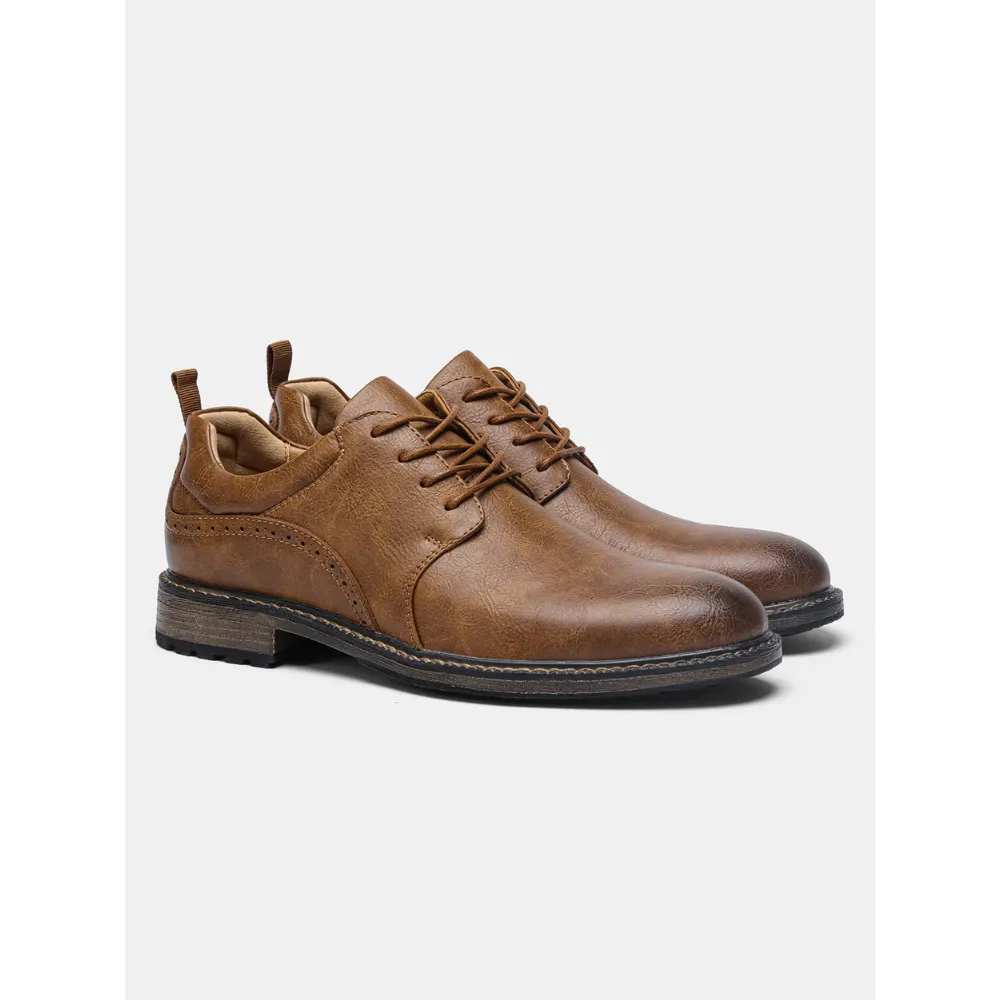 Men's Non-Slip Sole Vegan Leather Shoes with Lace Up | Eco-Friendly Materials for All Seasons