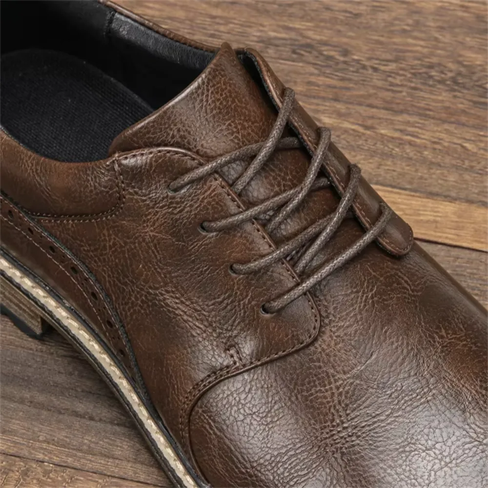 Men's Non-Slip Sole Vegan Leather Shoes with Lace Up | Eco-Friendly Materials for All Seasons