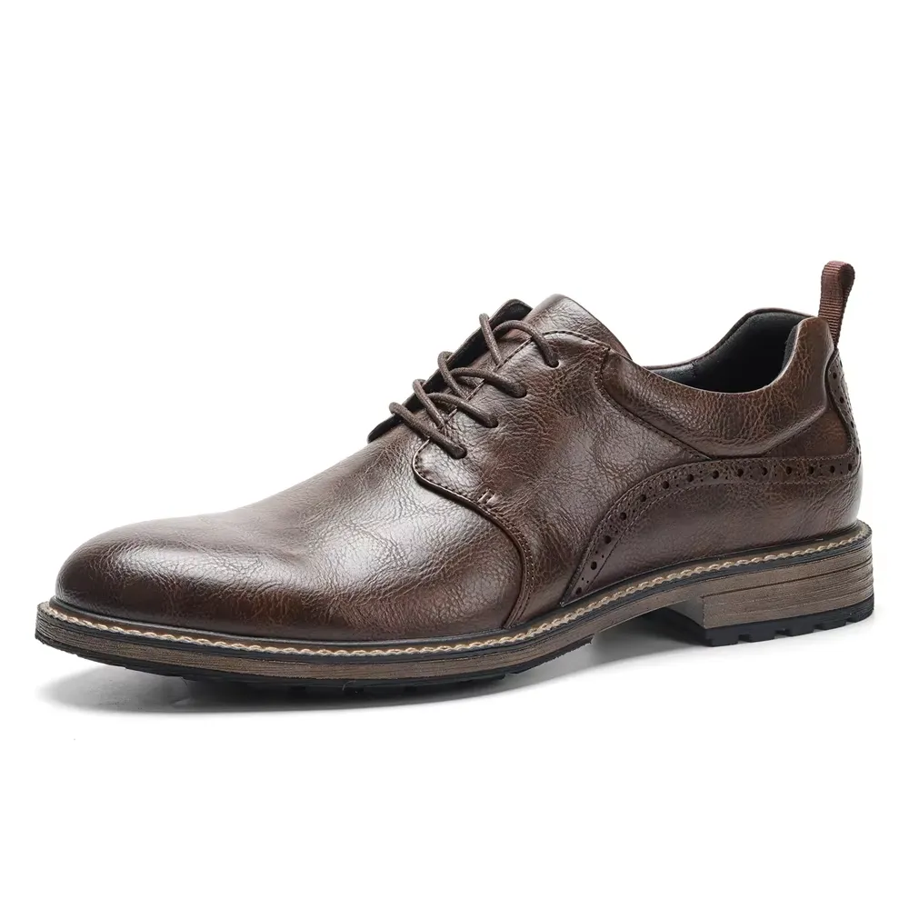 Men's Non-Slip Sole Vegan Leather Shoes with Lace Up | Eco-Friendly Materials for All Seasons