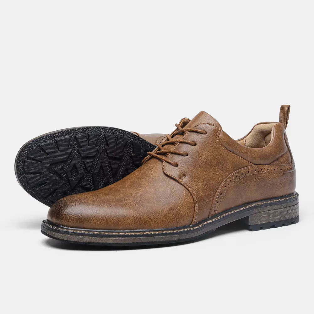 Men's Non-Slip Sole Vegan Leather Shoes with Lace Up | Eco-Friendly Materials for All Seasons