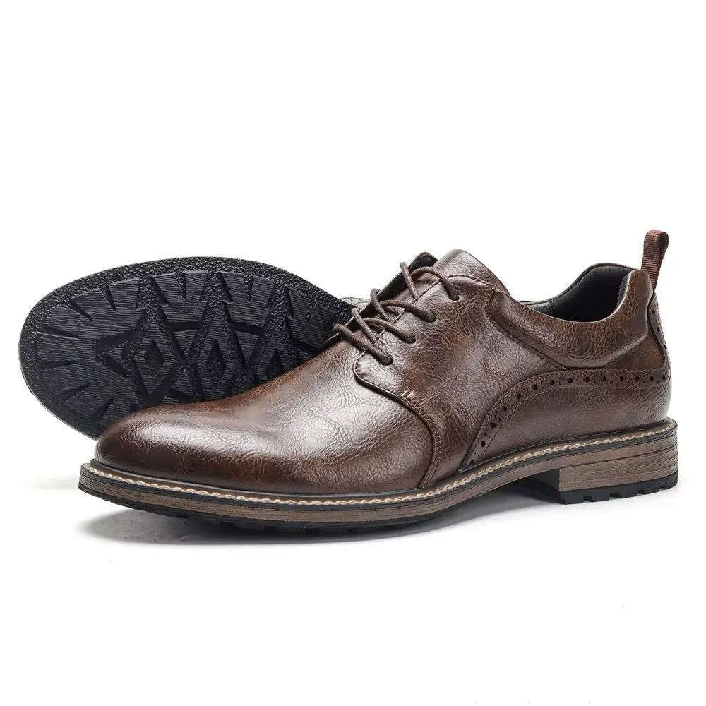 Men's Non-Slip Sole Vegan Leather Shoes with Lace Up | Eco-Friendly Materials for All Seasons