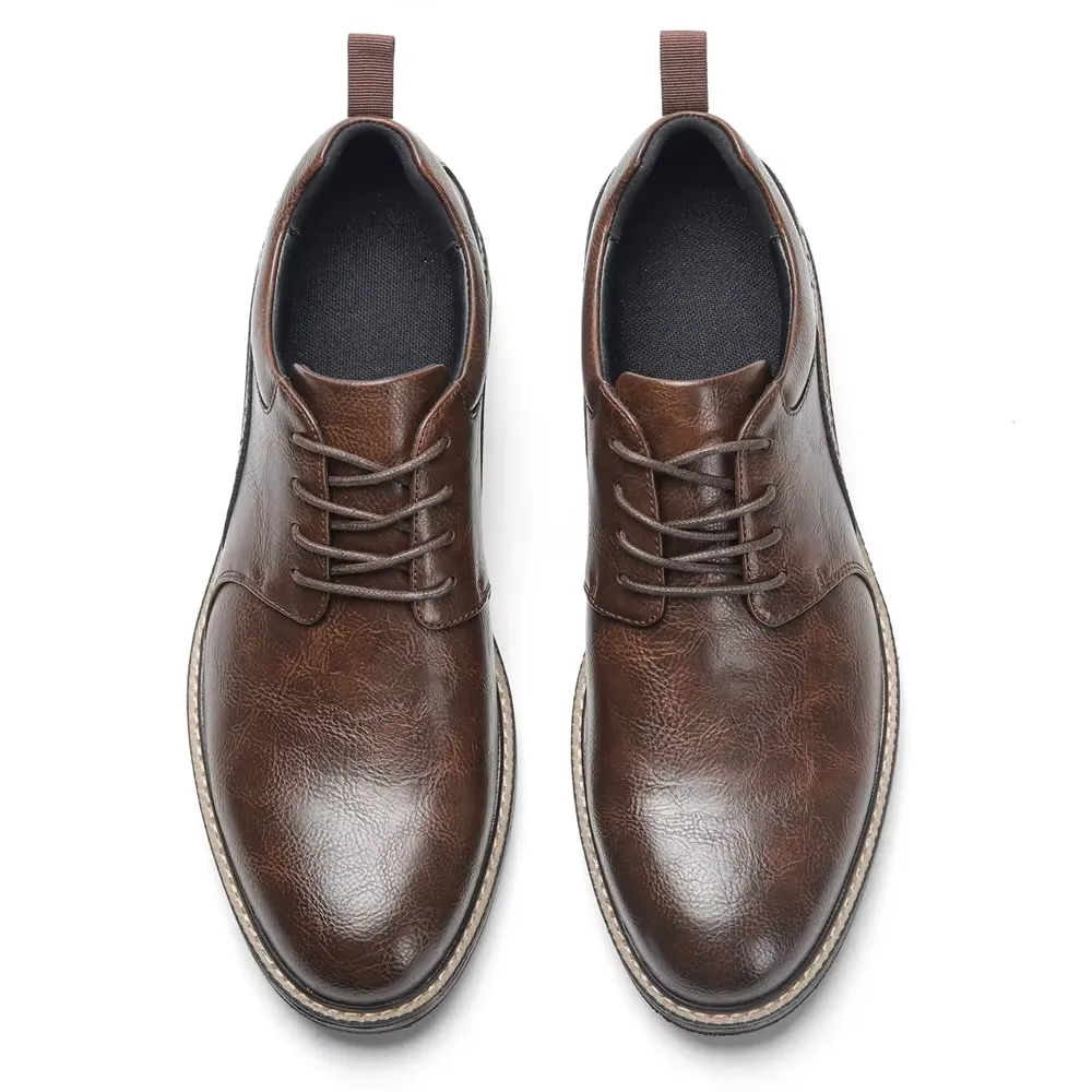 Men's Non-Slip Sole Vegan Leather Shoes with Lace Up | Eco-Friendly Materials for All Seasons