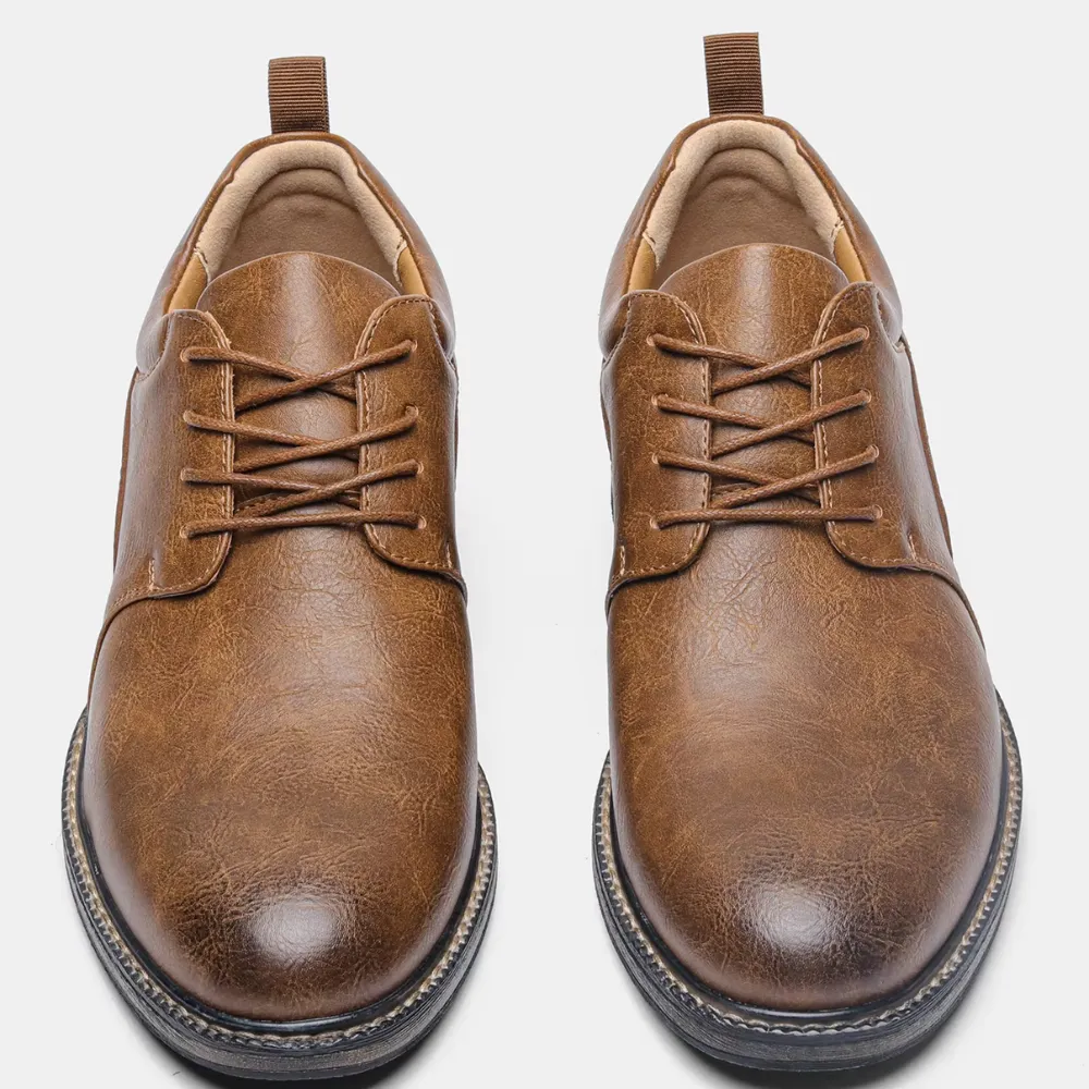 Men's Non-Slip Sole Vegan Leather Shoes with Lace Up | Eco-Friendly Materials for All Seasons