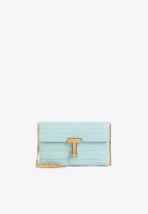 Mini Monarch Shoulder Bag in Croc-Embossed Leather
