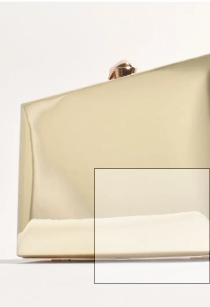 Mira Metallic Structured Clutch Gold