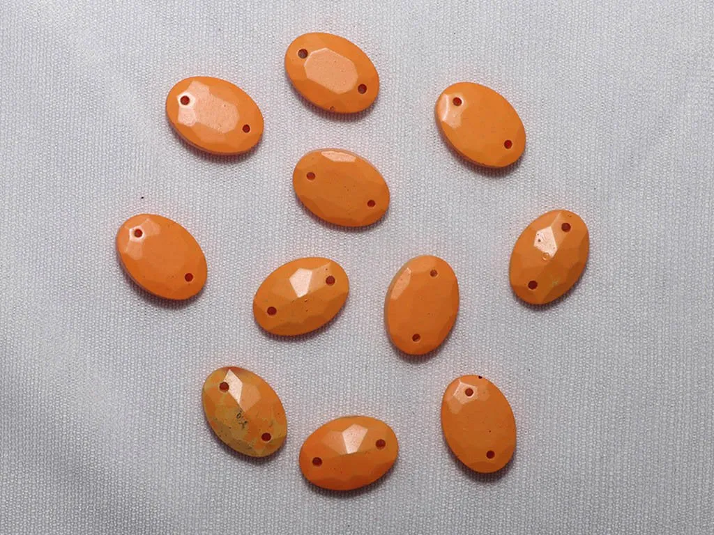 Orange Oval Plastic Stones - 10x14 mm