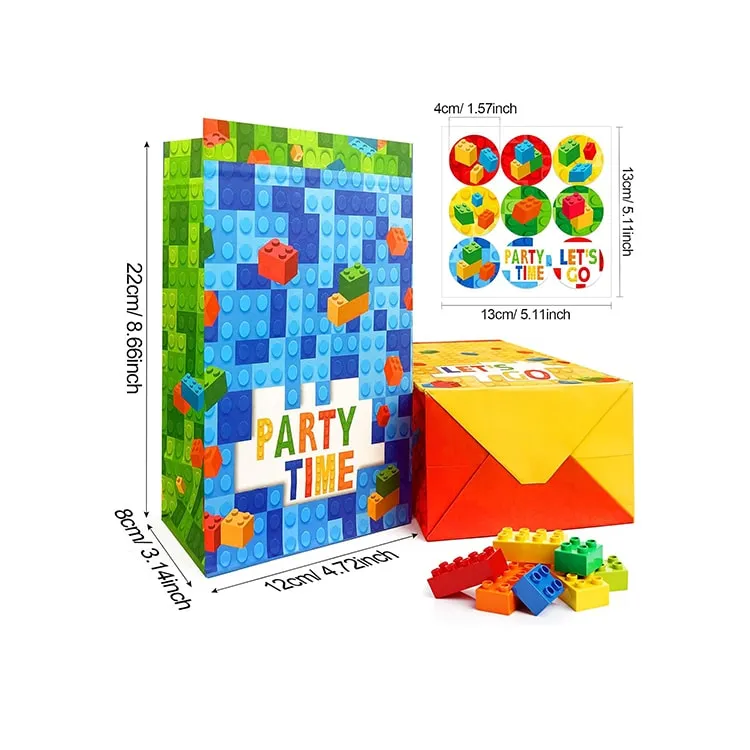 Paper Party Bag | Lego Building Block | 12 Pcs
