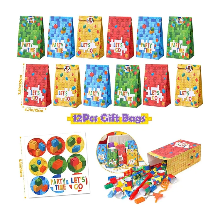 Paper Party Bag | Lego Building Block | 12 Pcs
