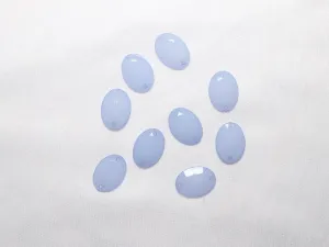 Pastel Blue Designer Dyeable Oval Plastic Stones -18x13 mm