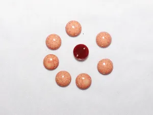 Peach Designer Circular Plastic Stones - 14 mm