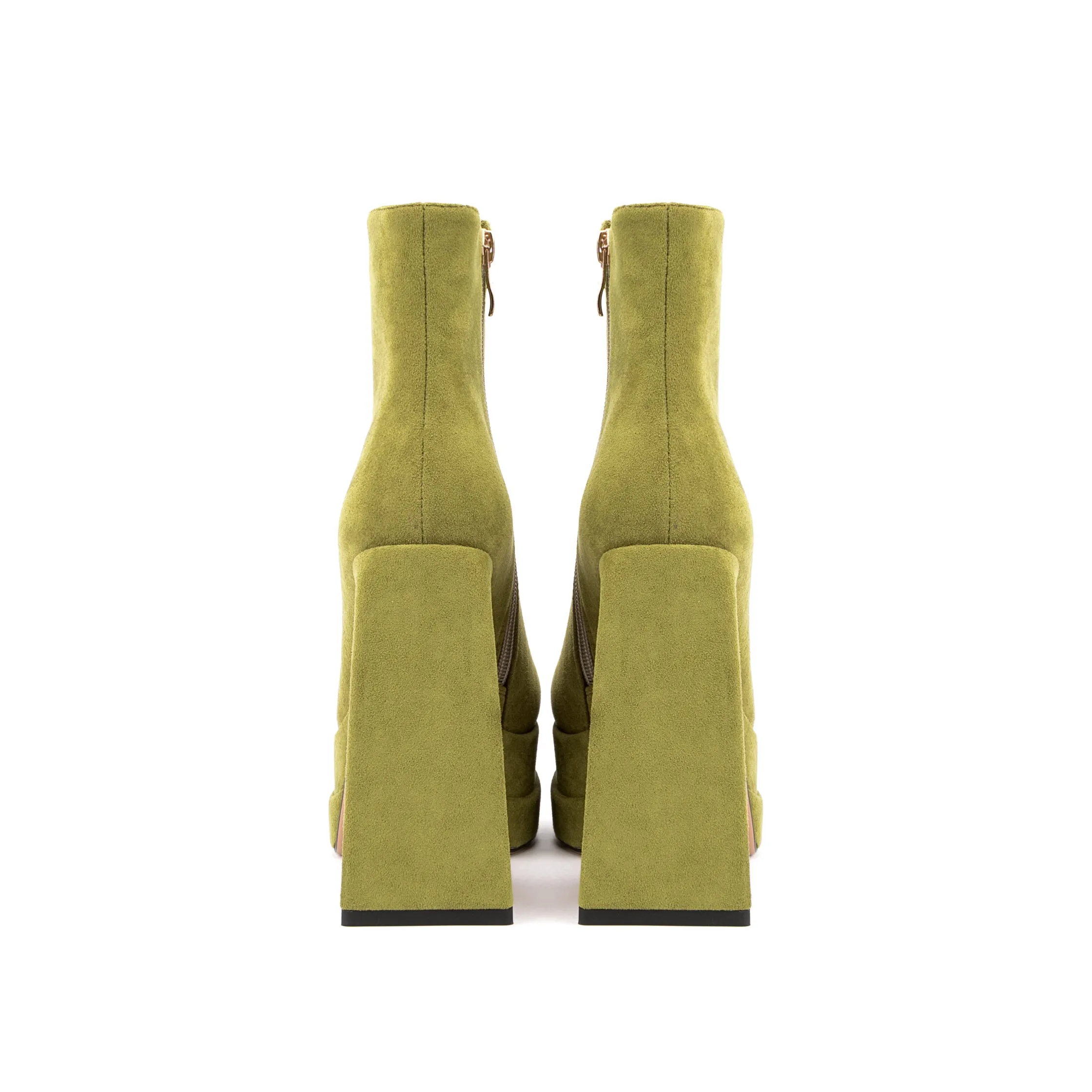 Platform Chunky Heels for Women Suede Ankle Boots