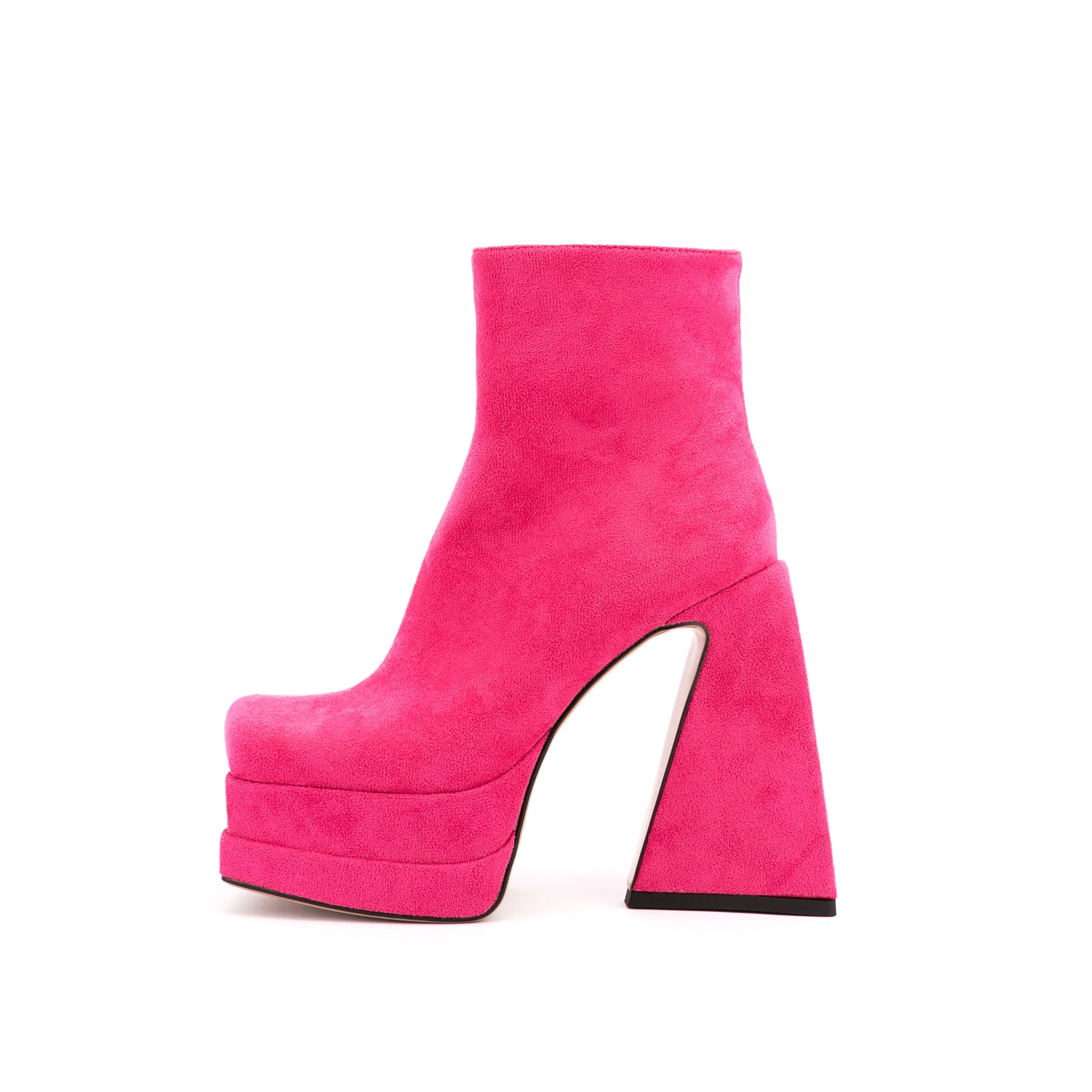 Platform Chunky Heels for Women Suede Ankle Boots