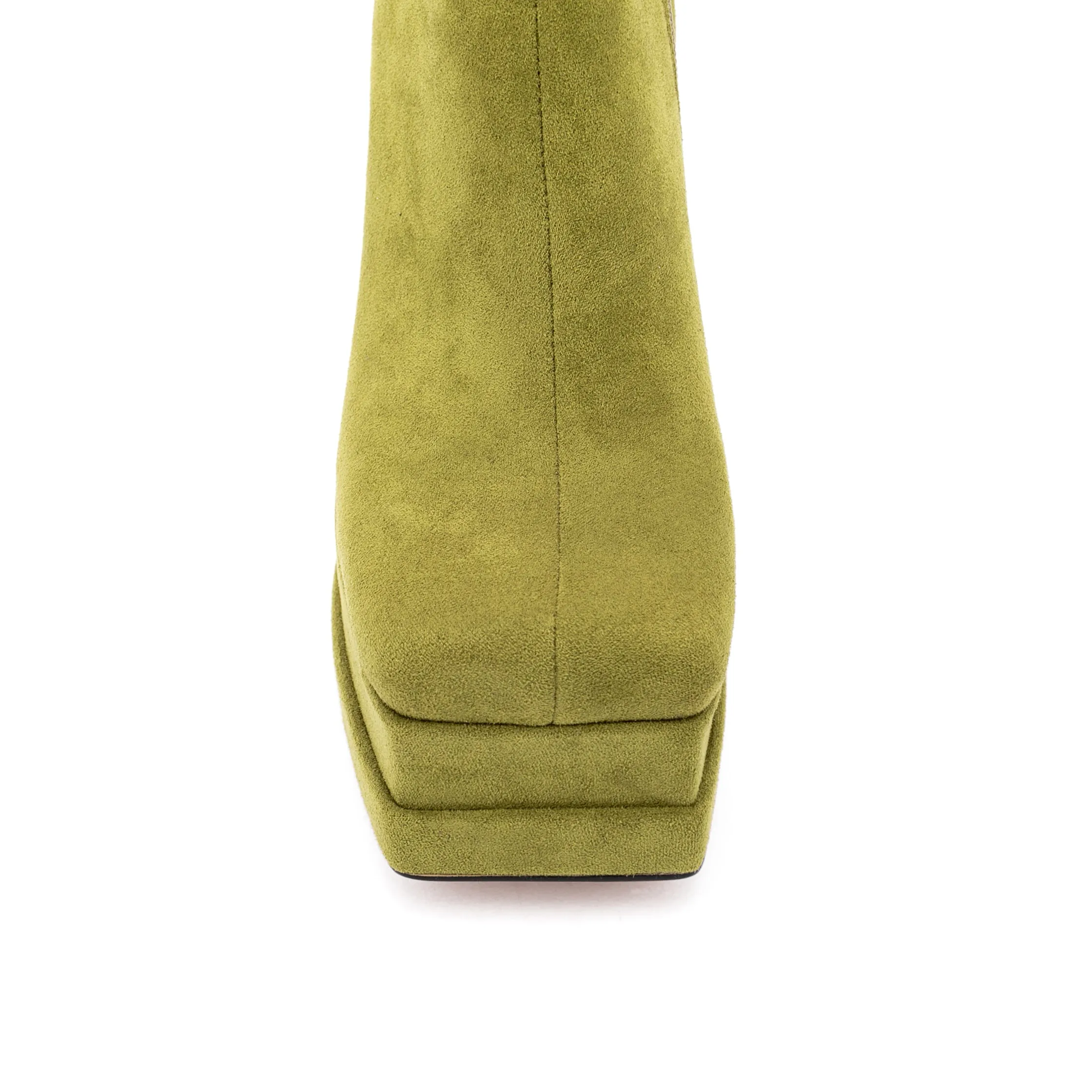 Platform Chunky Heels for Women Suede Ankle Boots
