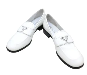 Prada leather white loafers