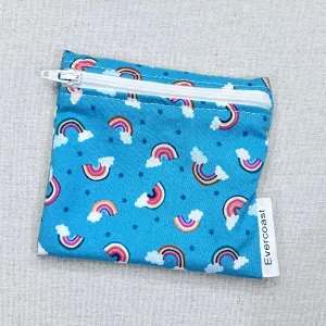 Rainbows on Turquoise Reusable Mini Snack Bag