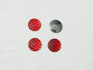 Red Designer Circular Plastic Stones- 35 mm