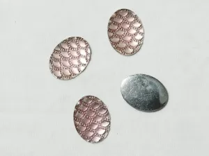 Rose Pink Designer Oval Plastic Stones- 30x40 mm