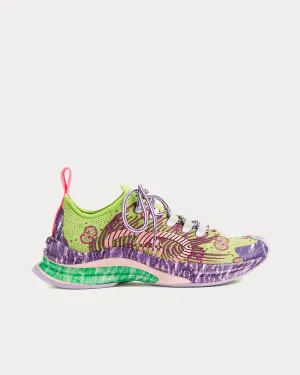 Run GG Technical Knit Fabric Green / Purple Running Shoes