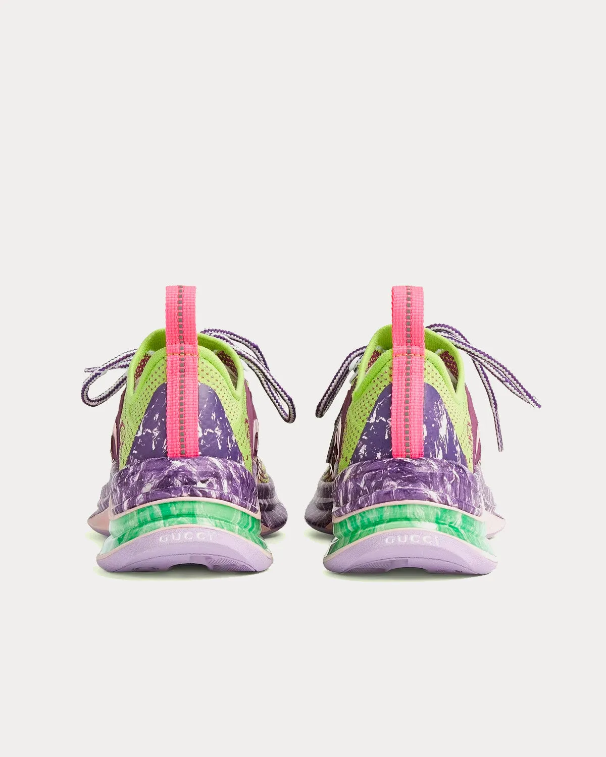 Run GG Technical Knit Fabric Green / Purple Running Shoes