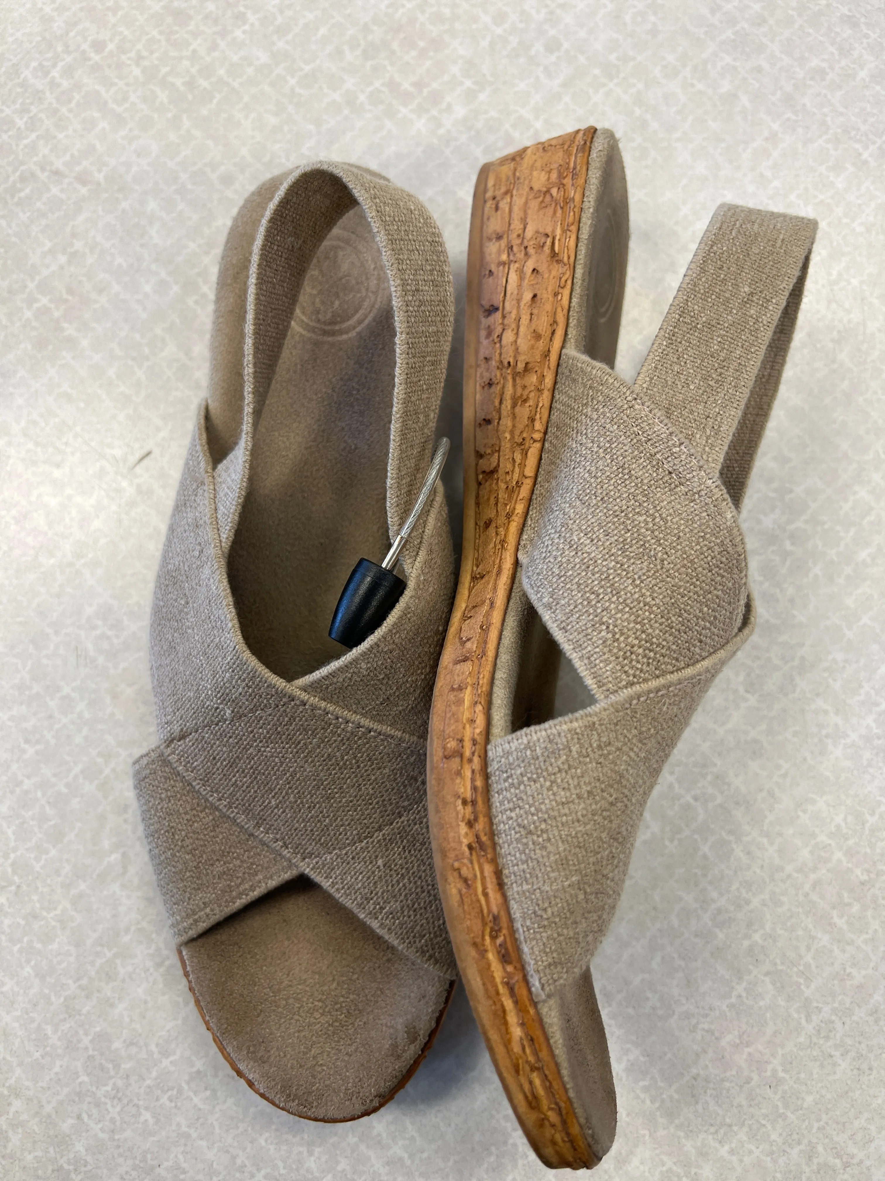 Sandals Heels Wedge By Clothes Mentor In Tan, Size: 7
