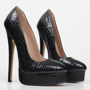 Sexy Fetish Pointed Toe High Heels Handmade Platform Pumps