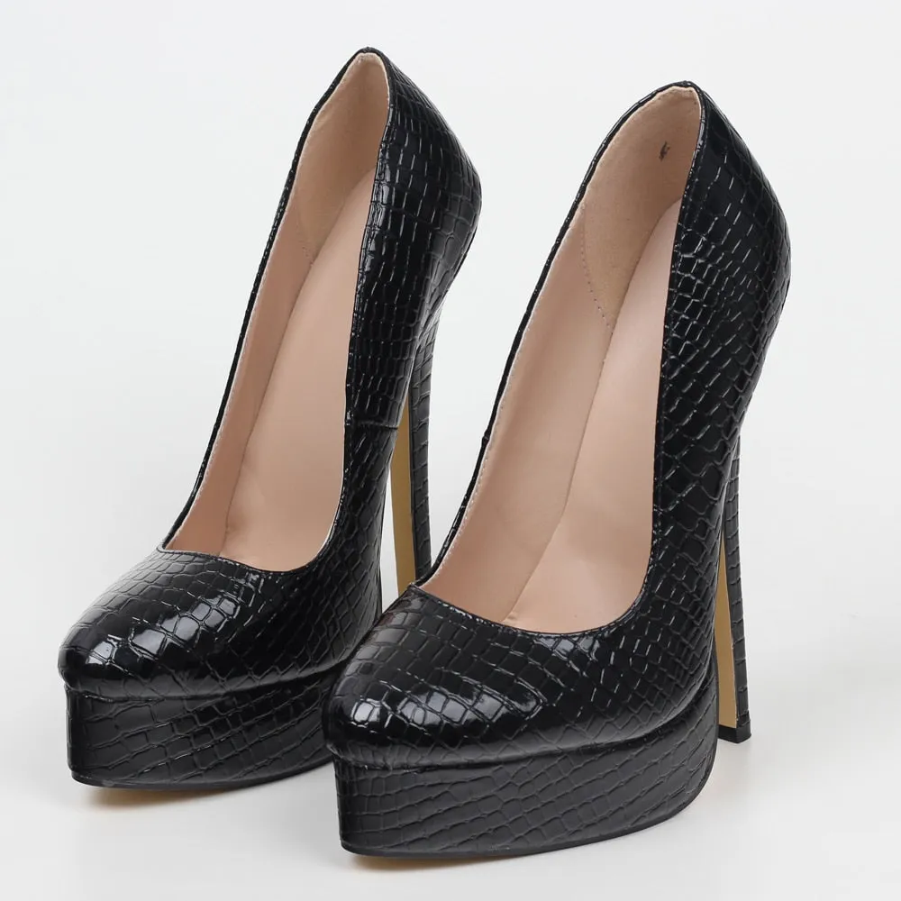 Sexy Fetish Pointed Toe High Heels Handmade Platform Pumps