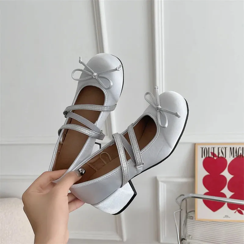 Sohiwoo New Chunky Heels Lolita Pumps Shoes Women Mary Janes Shoes Spring Summer Autumn Fashion Comfy Women Dancing Shoes Pumps