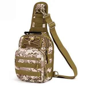 Tactical Military Sling Chest Daypack Laptop Backpack For Hunting, Camping and Trekking (Desert