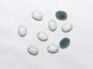 White Designer Oval Plastic Stones - 10x14 mm