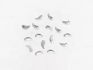 White Transparent Uneven Plastic Stones - 13x6 mm