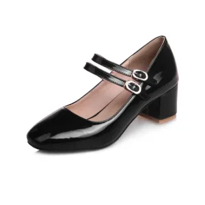 Women's Mary Jane High Heels Chunky Pumps Shoes