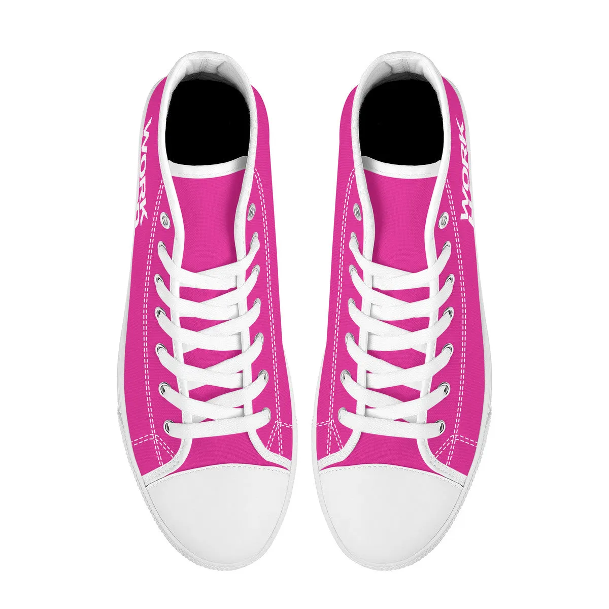 Work Hard Be Kind Pink Converse Style High Tops